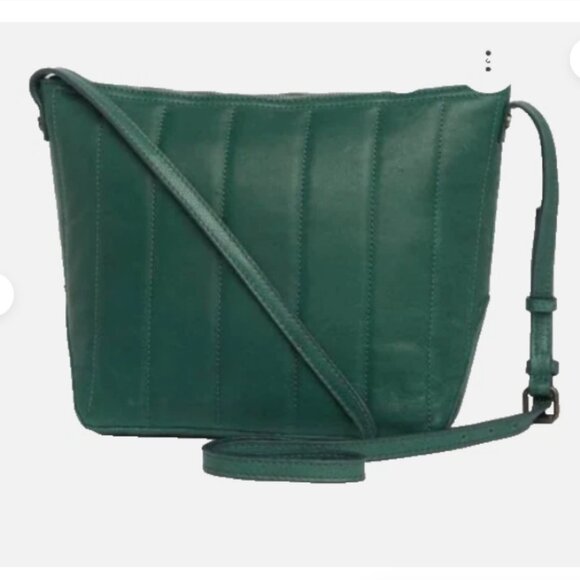 American Leather Quilted Crossbody Bag Hunter Green Dayton NWT - Picture 1 of 13